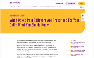 When Pain Relievers Are Prescribed to Teens & Young Adults